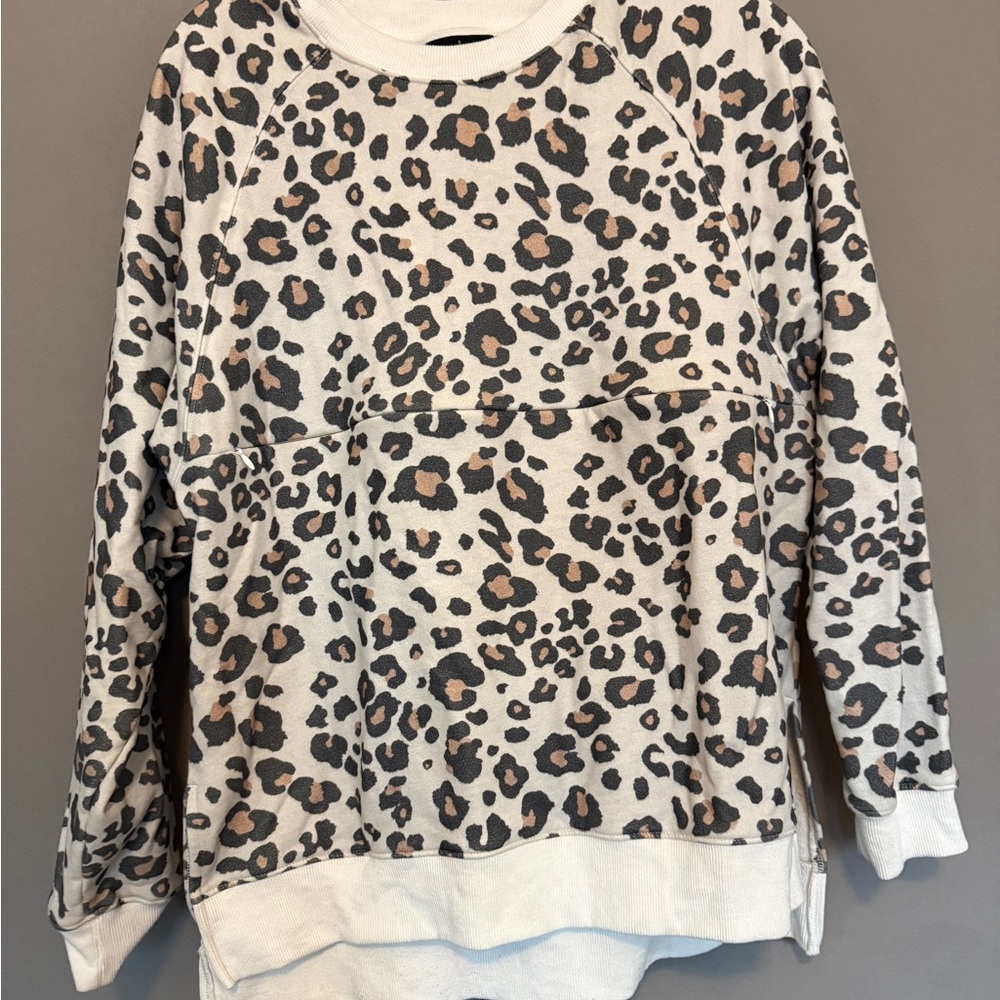 Nursing Queen Leopard Print Nursing Sweatshirt - Size M